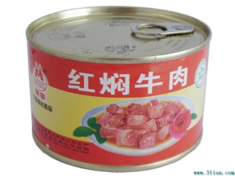 红闷牛肉罐头