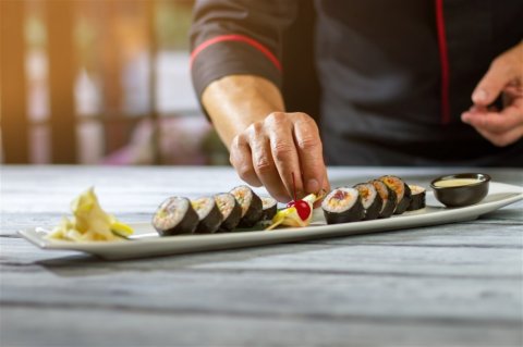 美味的寿司制作摄影素材