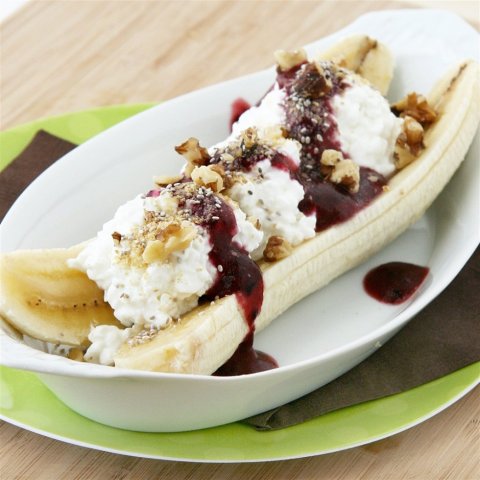 香蕉船硬质冰淇淋图片 美食夏季冷饮香蕉船冰淇