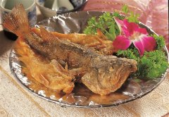 蒜香鲈鱼元凉菜系列美食素材图片