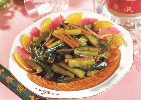 花蛋拌瓜条元例凉菜系列美食素材图片