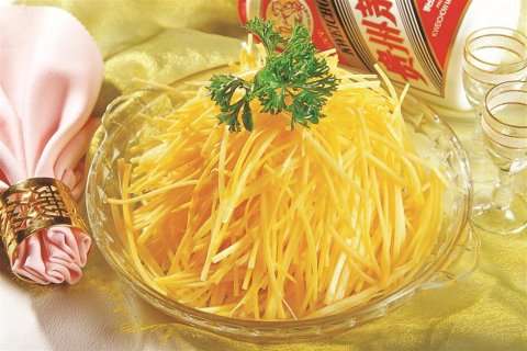 生拌金瓜丝元凉菜系列美食素材图片
