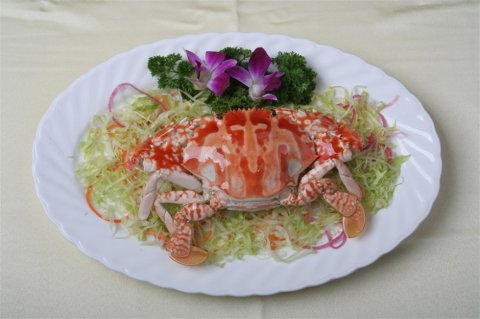 潮式冻红蟹中式菜品美食素材图片