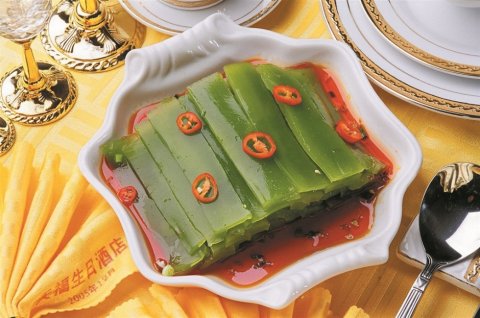 翡翠玻璃冻凉菜系列美食素材图片