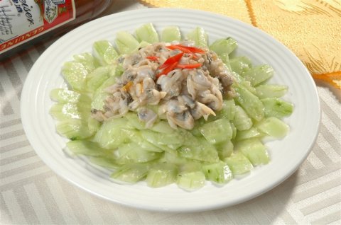 青瓜蛤蜊肉凉菜系列美食素材图片