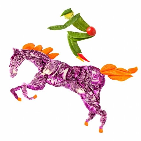 骑马另类蔬菜图片素材